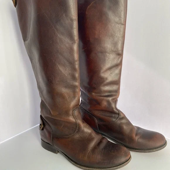 Frye Brown Leather Riding Boots - Picture 1 of 8